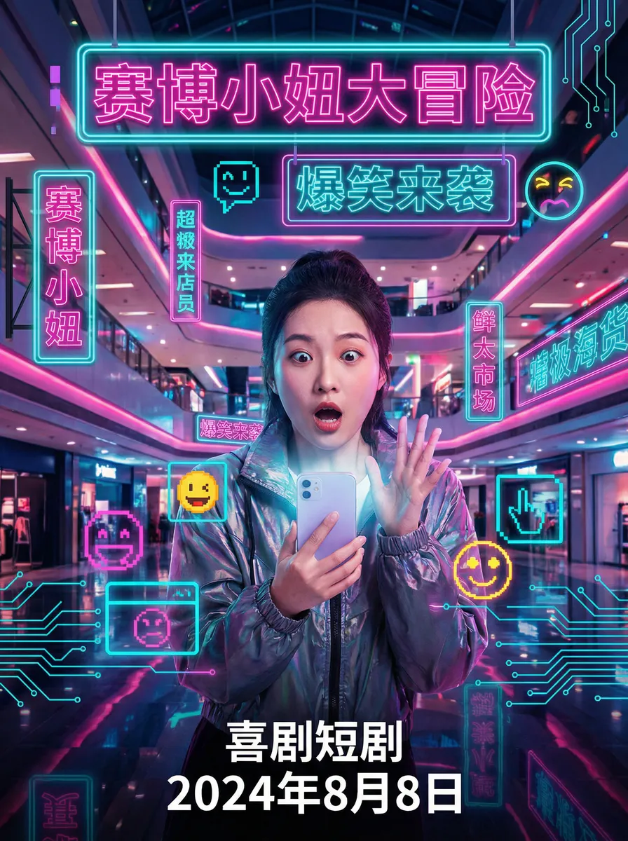 02kkkcom 搞笑喜剧短剧 - 赛博小妞大冒险海报